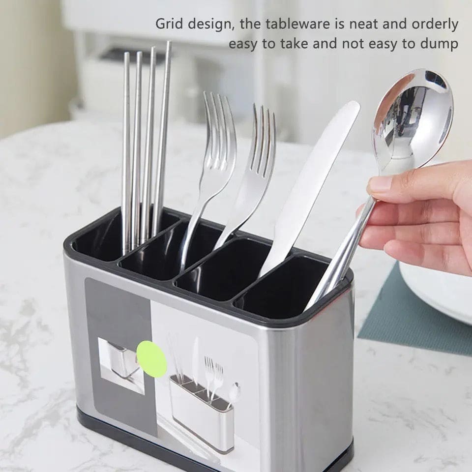 Kitchen Sink Cutlery Holder, Stainless Steel Flatware Organizer, Kitchen Utensils Cutlery Caddy Counter, Multifunctional Kitchen Sink Washing Sponge Storage Rack, Chopstick Cage with Water Outlet Tray Kitchen Sink Cutlery Holder, Stainless Steel Flatware Organizer, Kitchen Utensils Cutlery Caddy Counter, Multifunctional Kitchen Sink Washing Sponge Storage Rack, Chopstick Cage with Water Outlet Tray